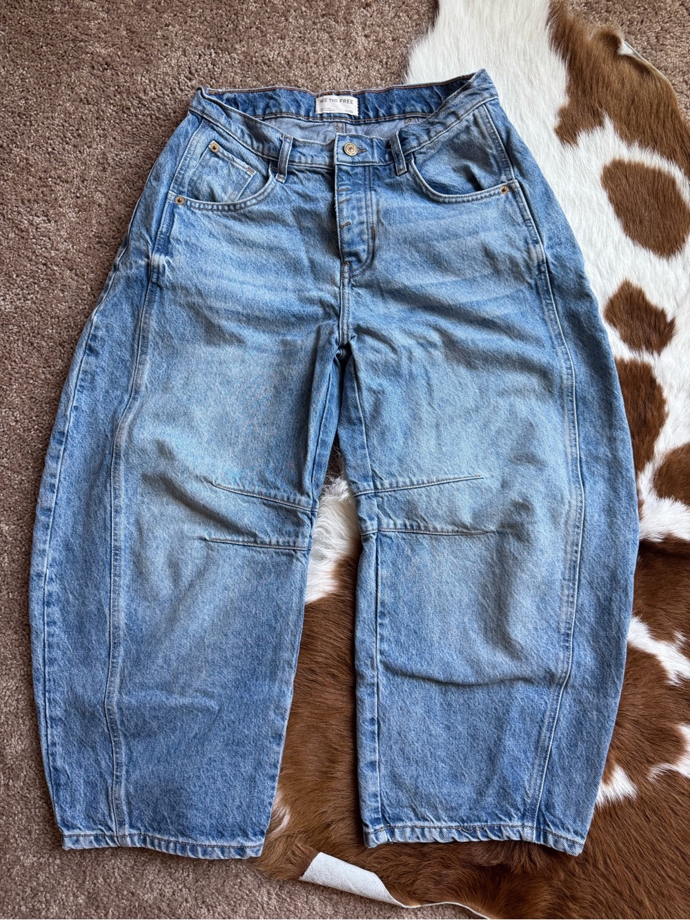 Free People we the free good luck barrel jeans 26s